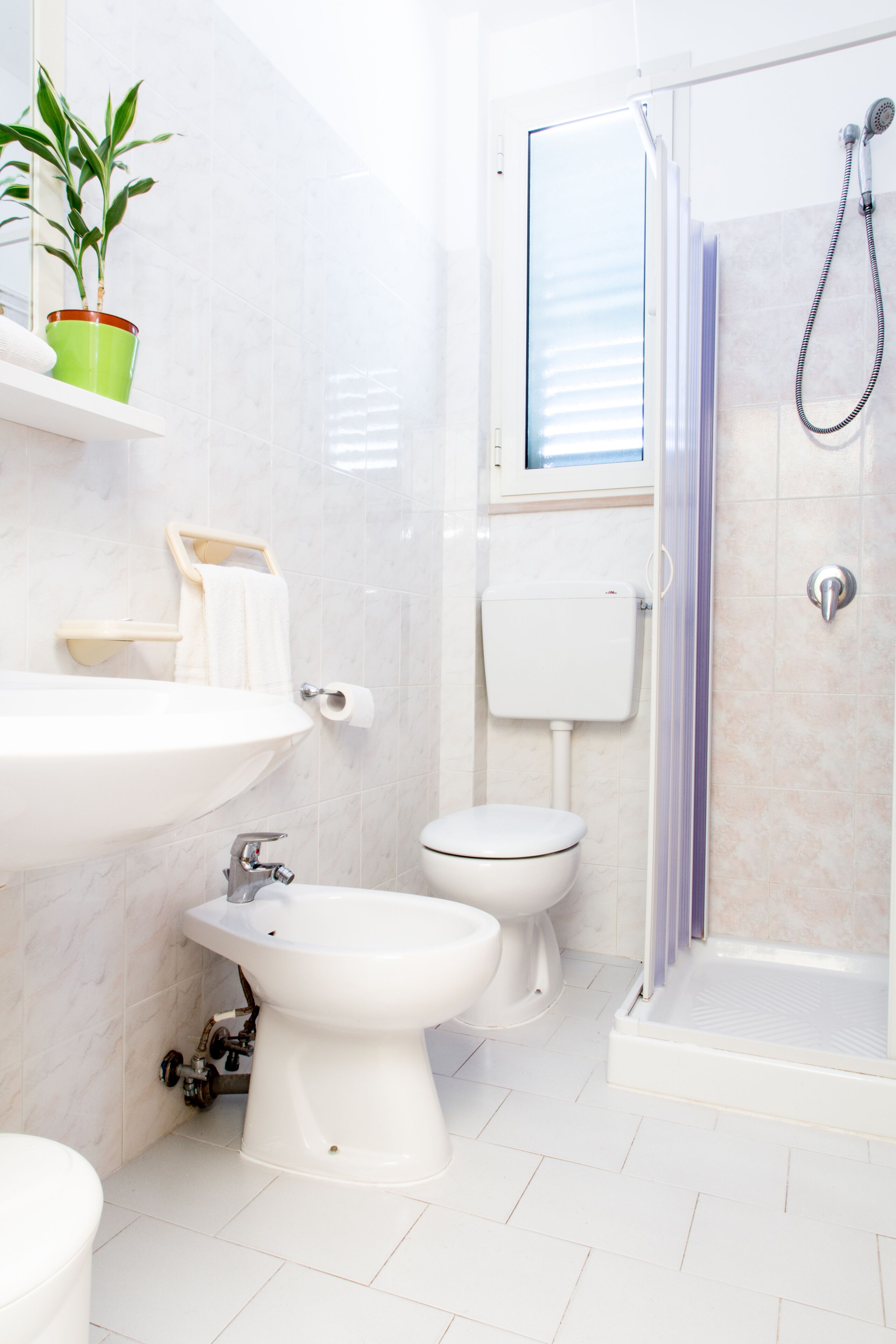 shower, eco-friendly toiletries, hair dryer, bidet