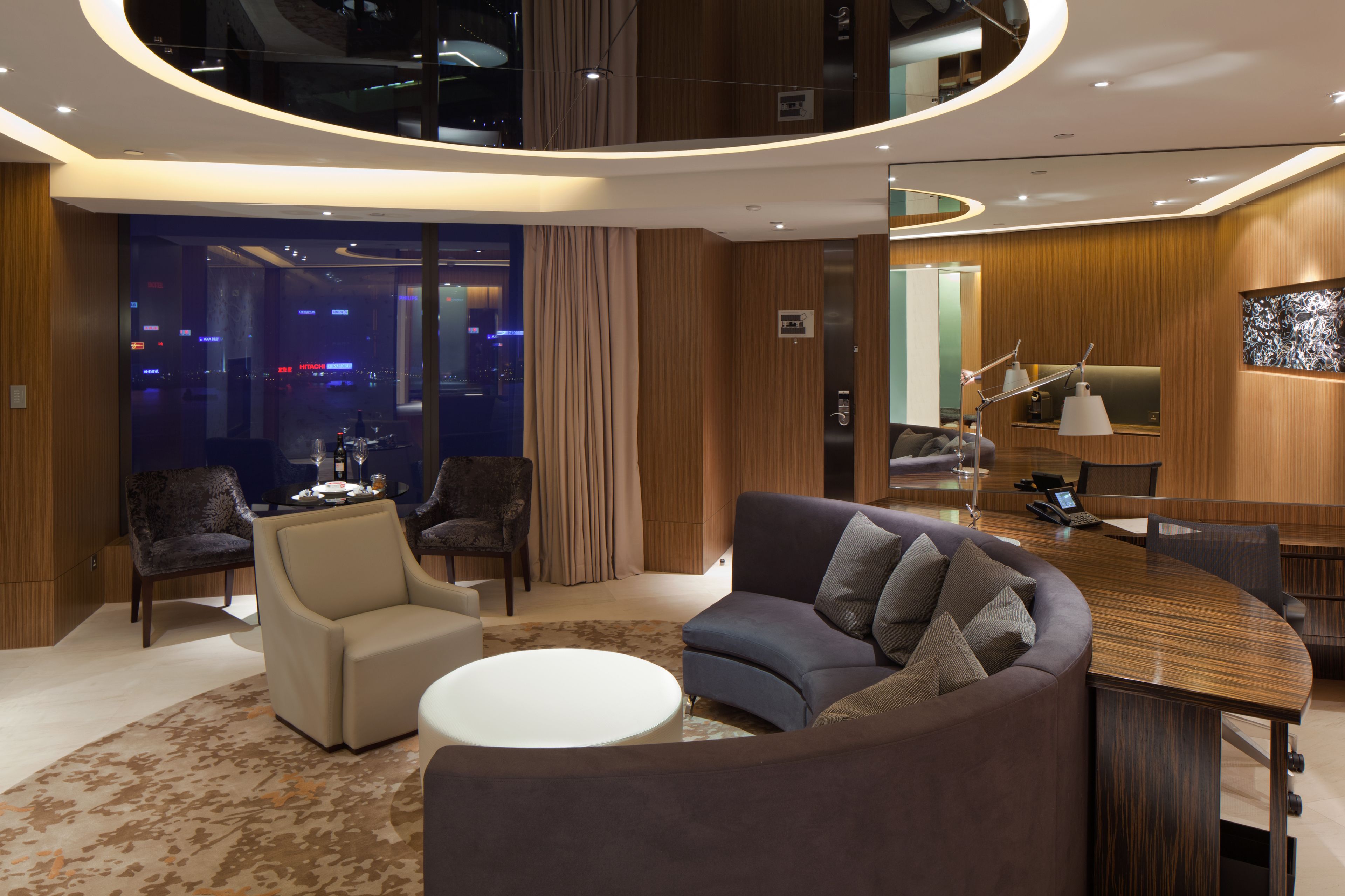 club 80 harbour suite king (with club lounge access) | living room | 40-inch lcd tv with cable channels, tv, tablet