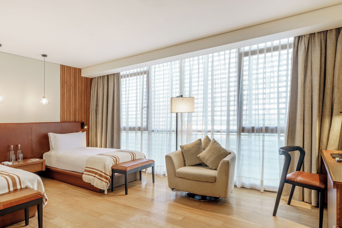 Habitación Deluxe con 2 camas individuales | Sábanas de algodón egipcio y ropa de cama de alta calidad 