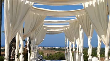 Indoor pool, outdoor pool, sun loungers