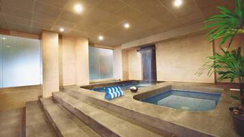 Indoor pool, pool loungers
