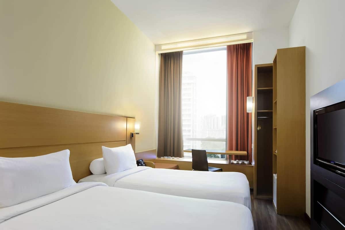 In-room safe, desk, laptop workspace, blackout curtains