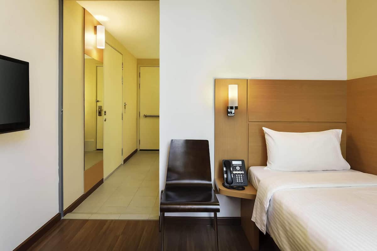 In-room safe, desk, laptop workspace, blackout curtains