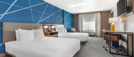 Room, 2 Queen Beds, Accessible, Non Smoking | In-room safe, desk, laptop workspace, iron/ironing board