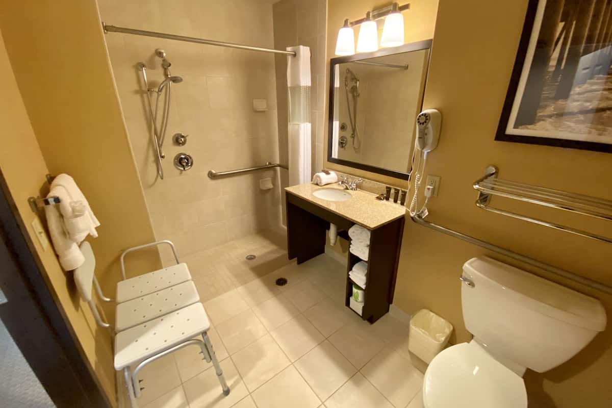 free toiletries, hair dryer, towels, soap