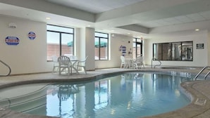 An indoor pool area with clear signage, including 'NO DIVING' and 'WARNING NO LIFEGUARD ON DUTY'. - Comfort Inn & Suites Frisco East - McKinney (Frisco)