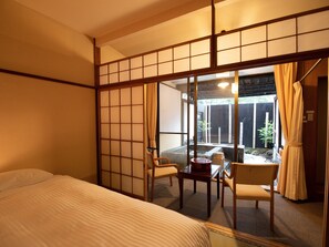 Open Air Bath Included / Japanese-style room(Twin Beds) for 3 People / Non-Smoking | In-room safe, free WiFi, bed sheets