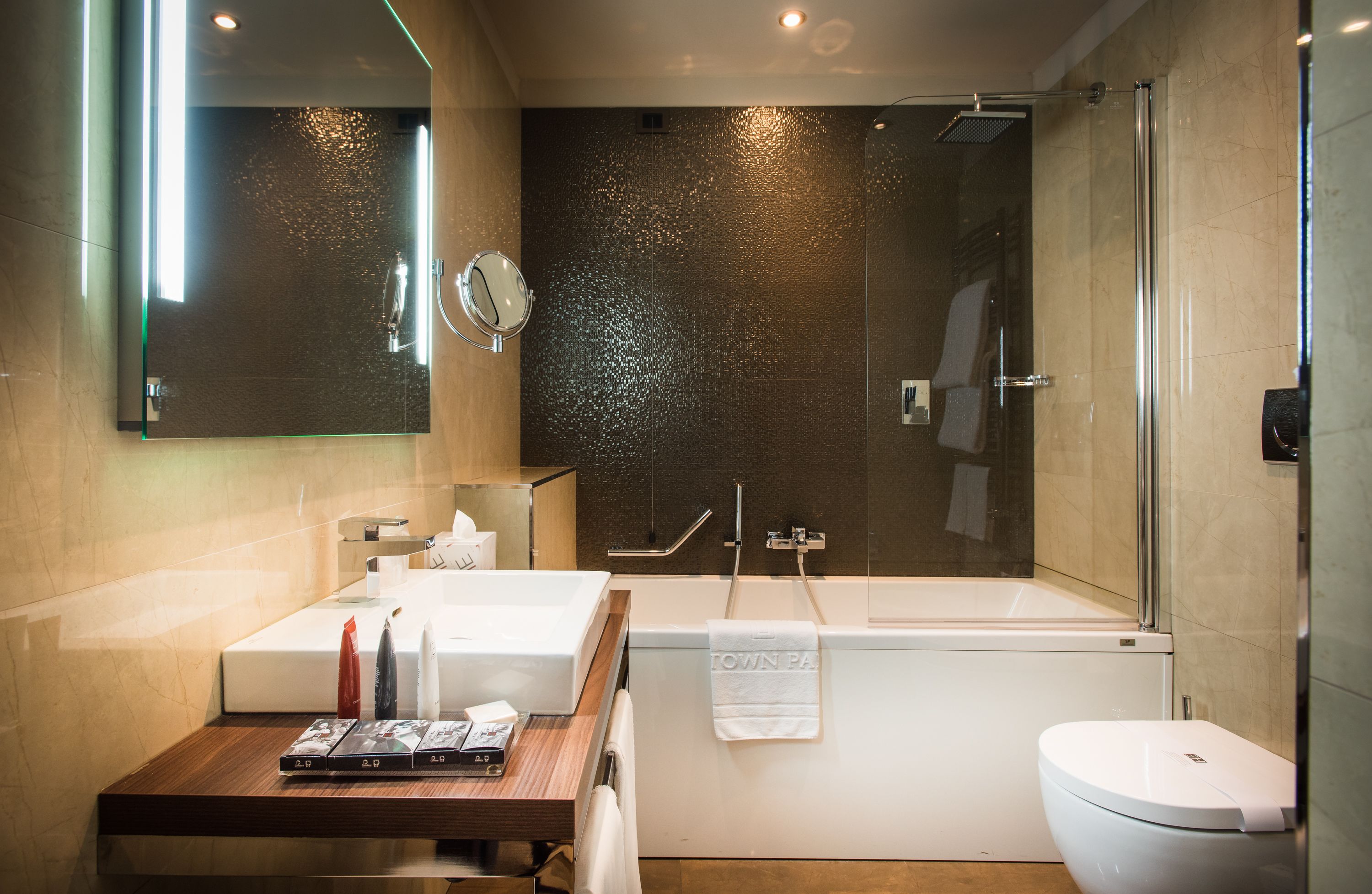 shower, free toiletries, hair dryer, bathrobes