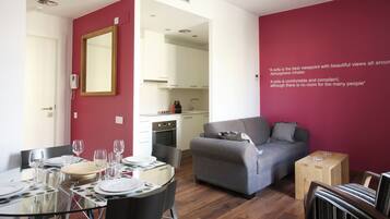 21-inch flat-screen TV with satellite channels, LCD TV