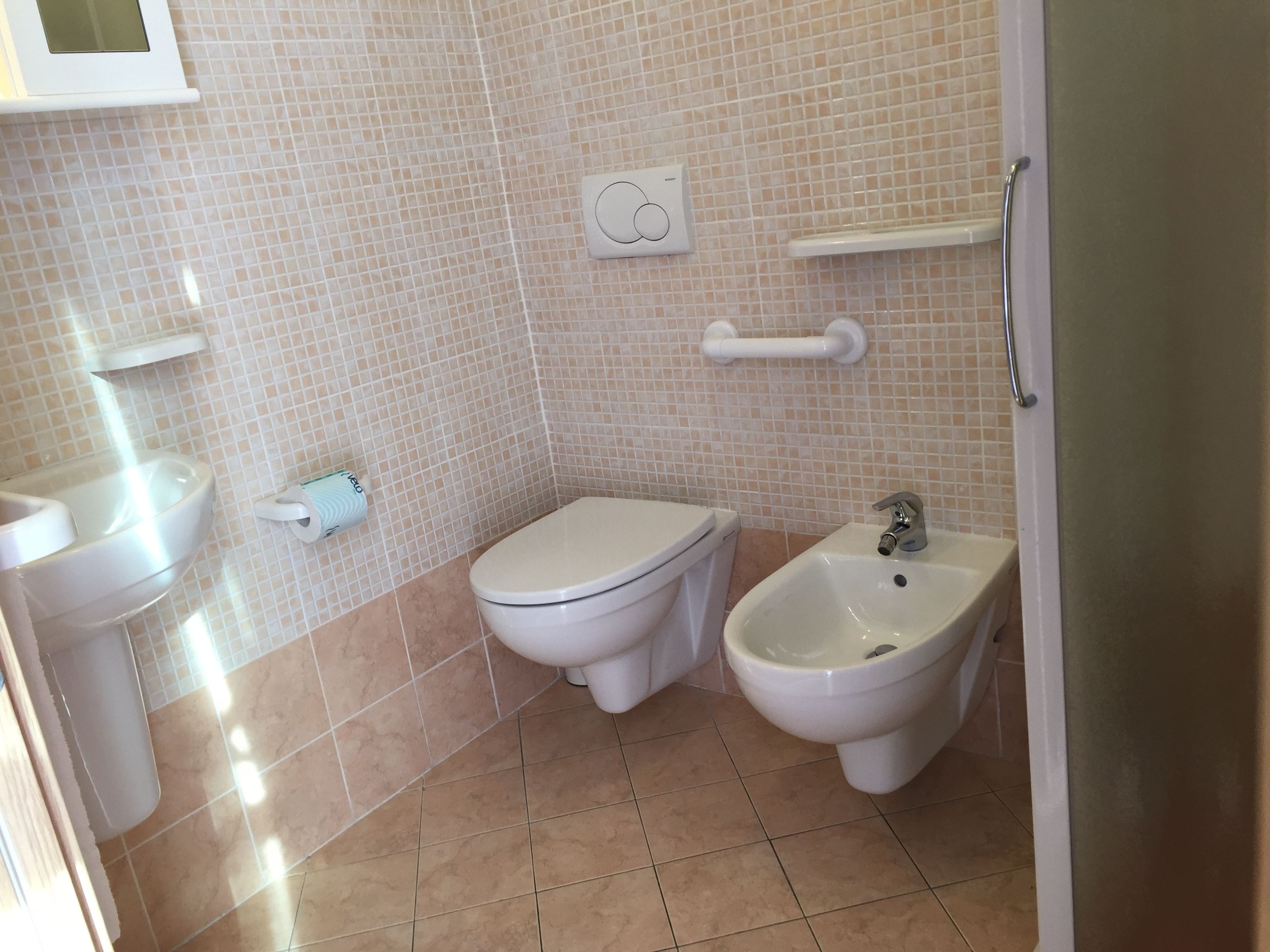 double room single use | bathroom | shower, free toiletries, hair dryer, bidet