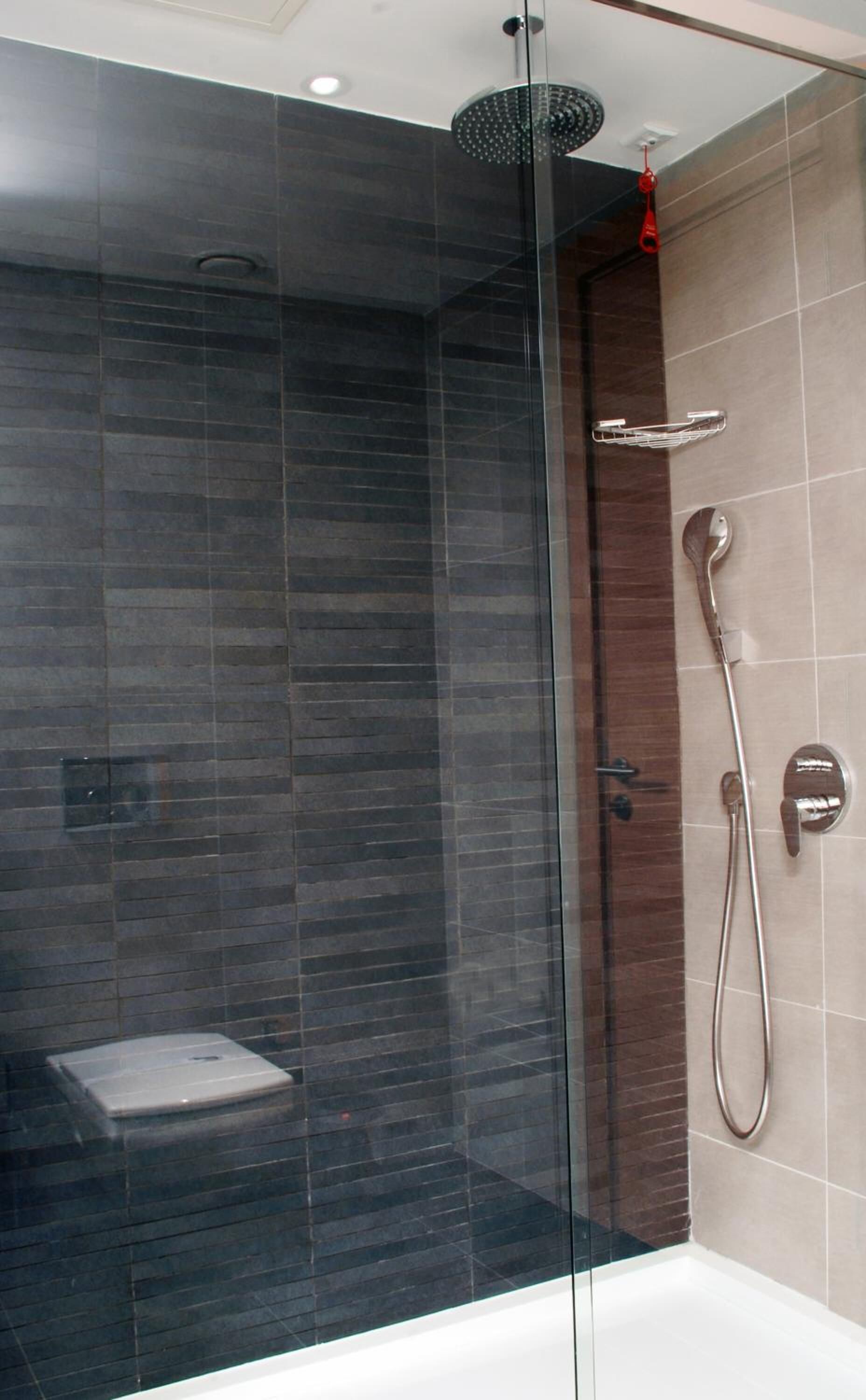 rainfall showerhead, free toiletries, hair dryer, bathrobes