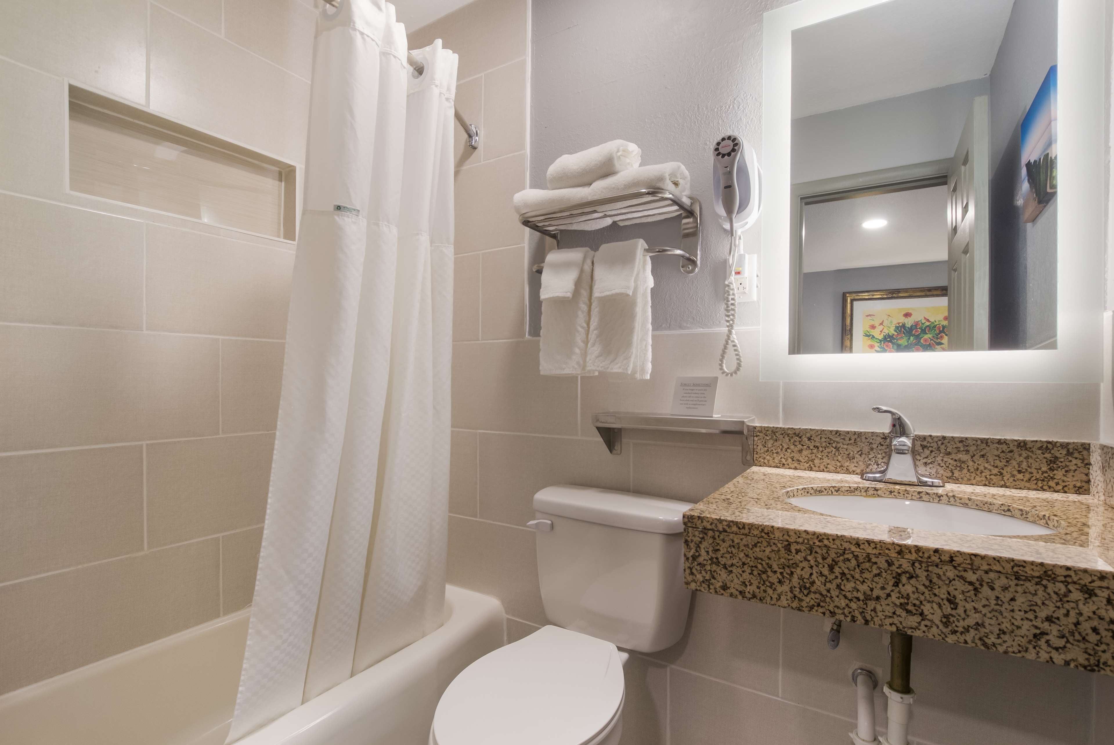 suite, 1 king bed | bathroom | combined shower/bathtub, free toiletries, hair dryer, towels
