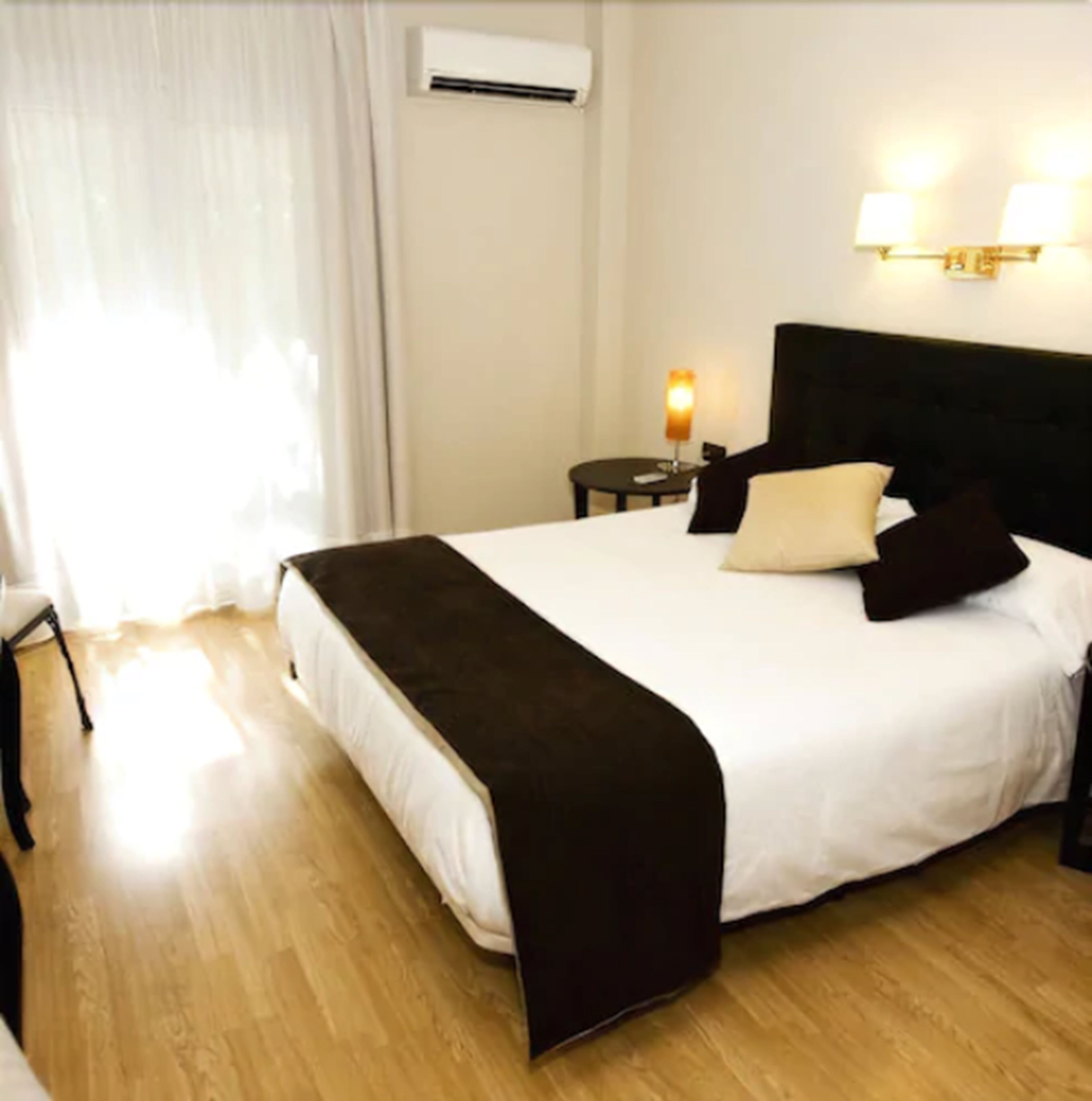 desk, blackout curtains, soundproofing, iron/ironing board