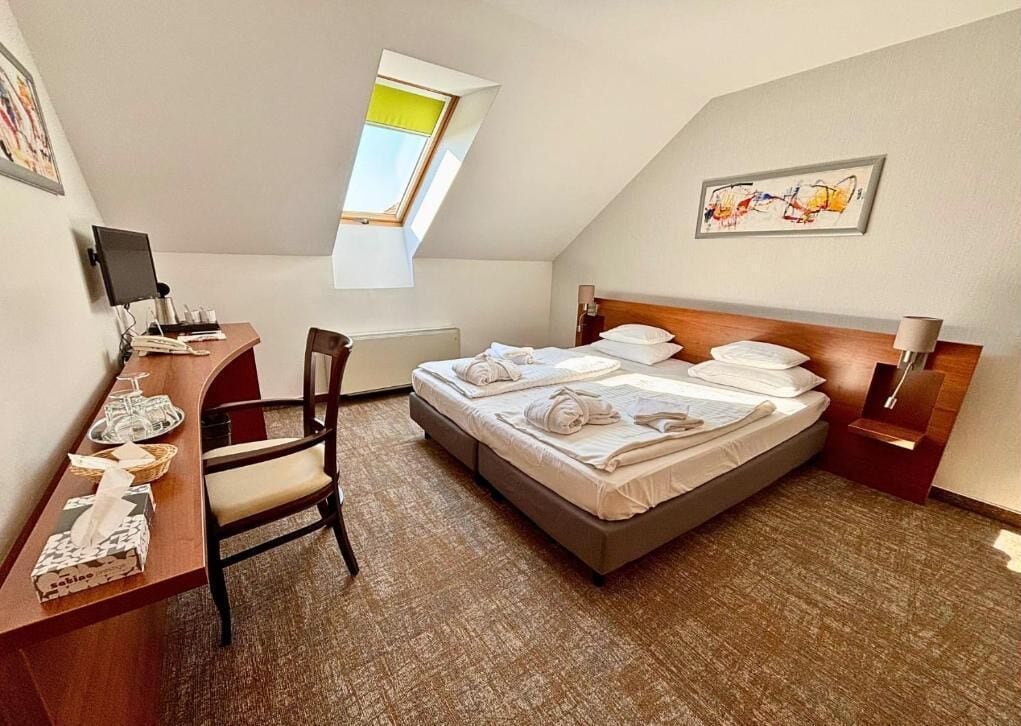 Economy kamer | Hypoallergeen beddengoed, een minibar, een kluis op de kamer, een bureau