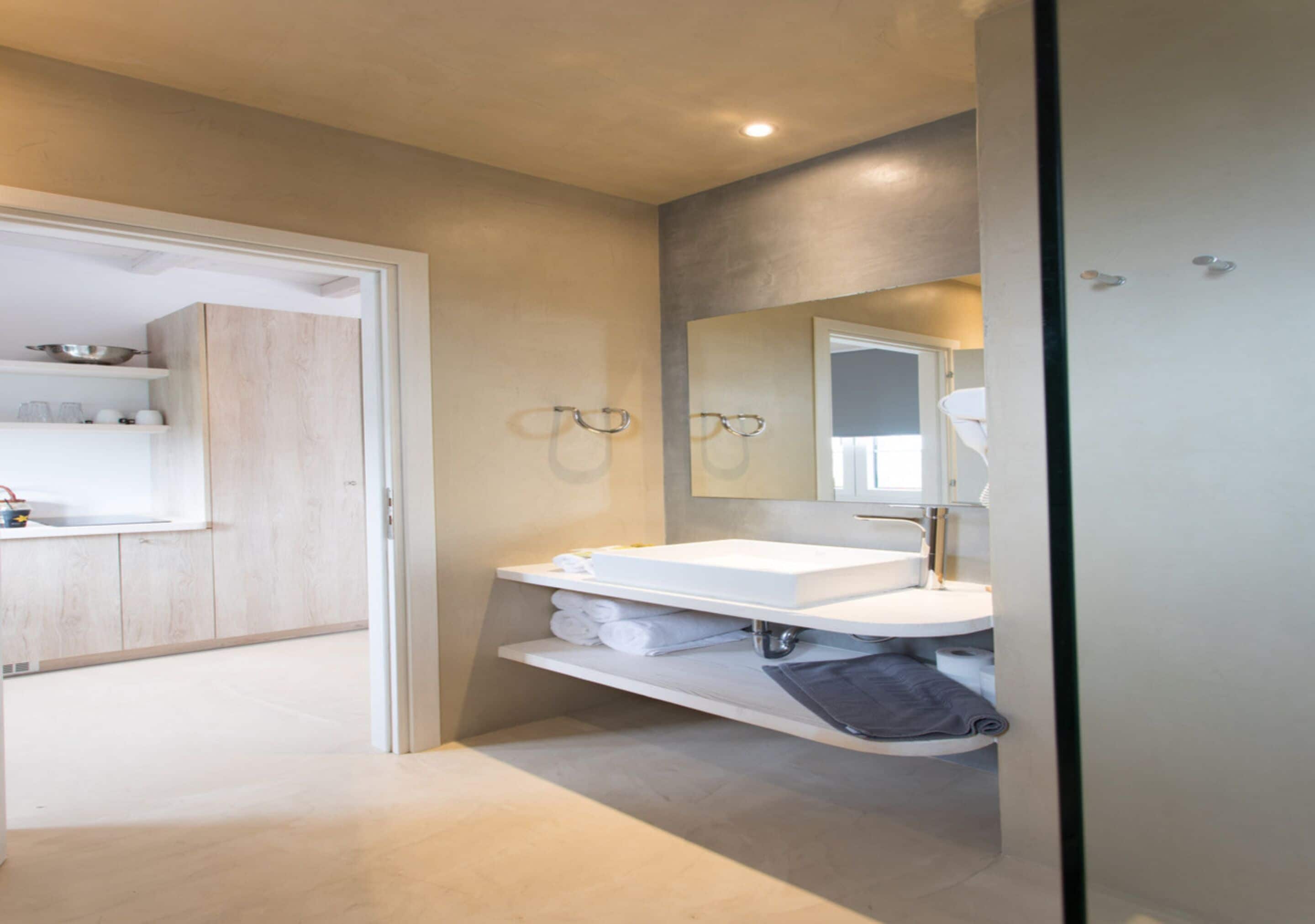 superior studio | bathroom | hair dryer, towels