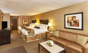 Pillow-top beds, desk, blackout curtains, iron/ironing board