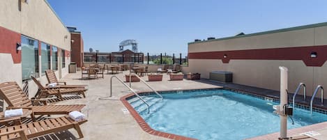 Indoor pool, outdoor pool, sun loungers