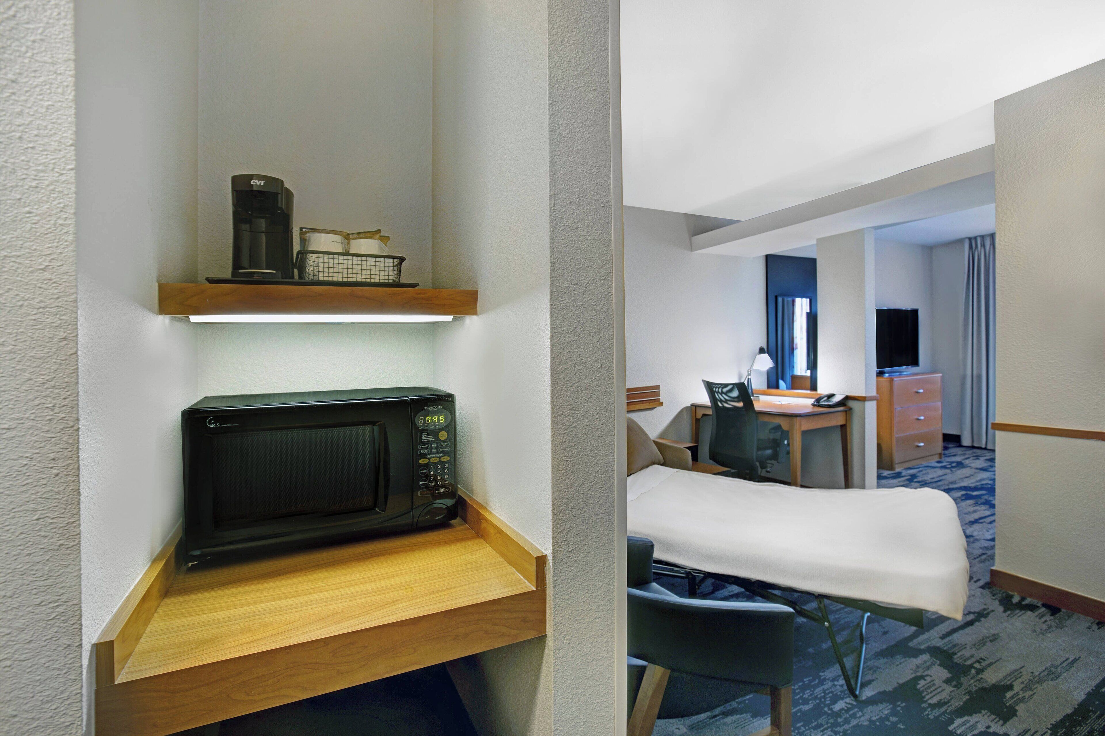 studio, 1 king bed with sofa bed | premium bedding, desk, laptop workspace, blackout curtains