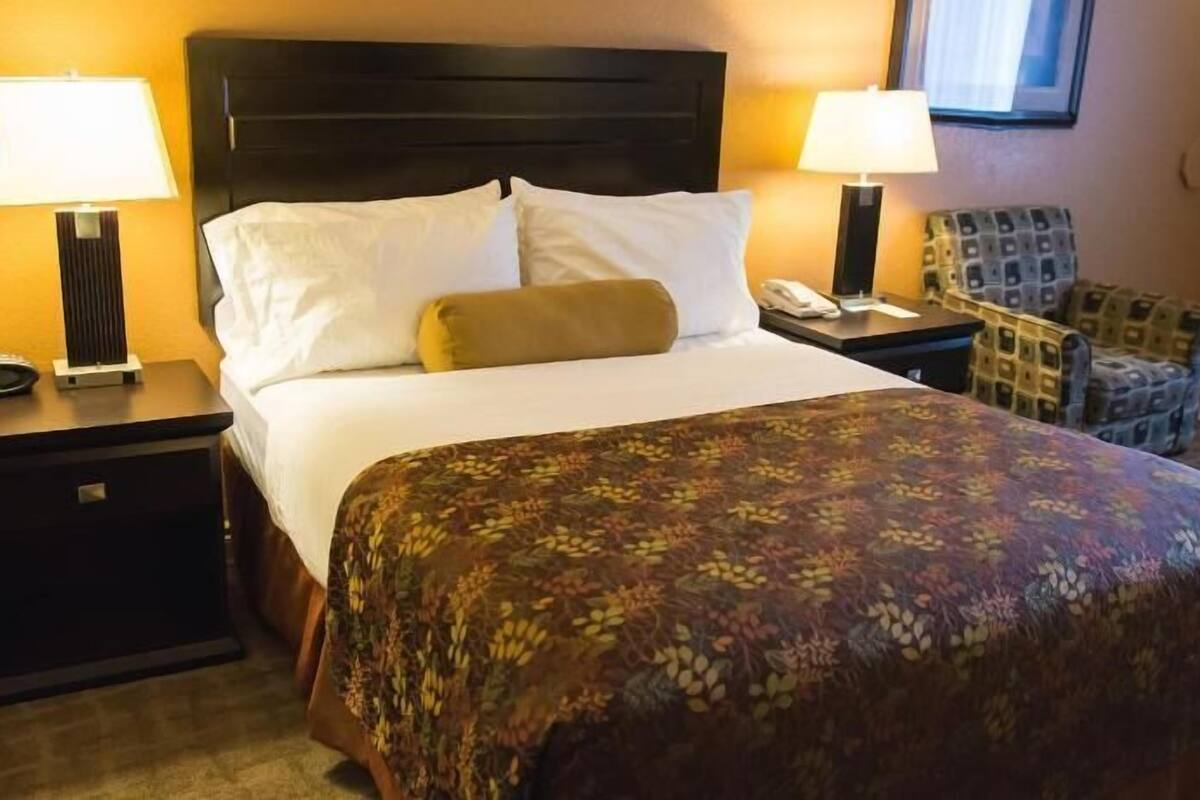 1 bedroom, hypo-allergenic bedding, desk, iron/ironing board