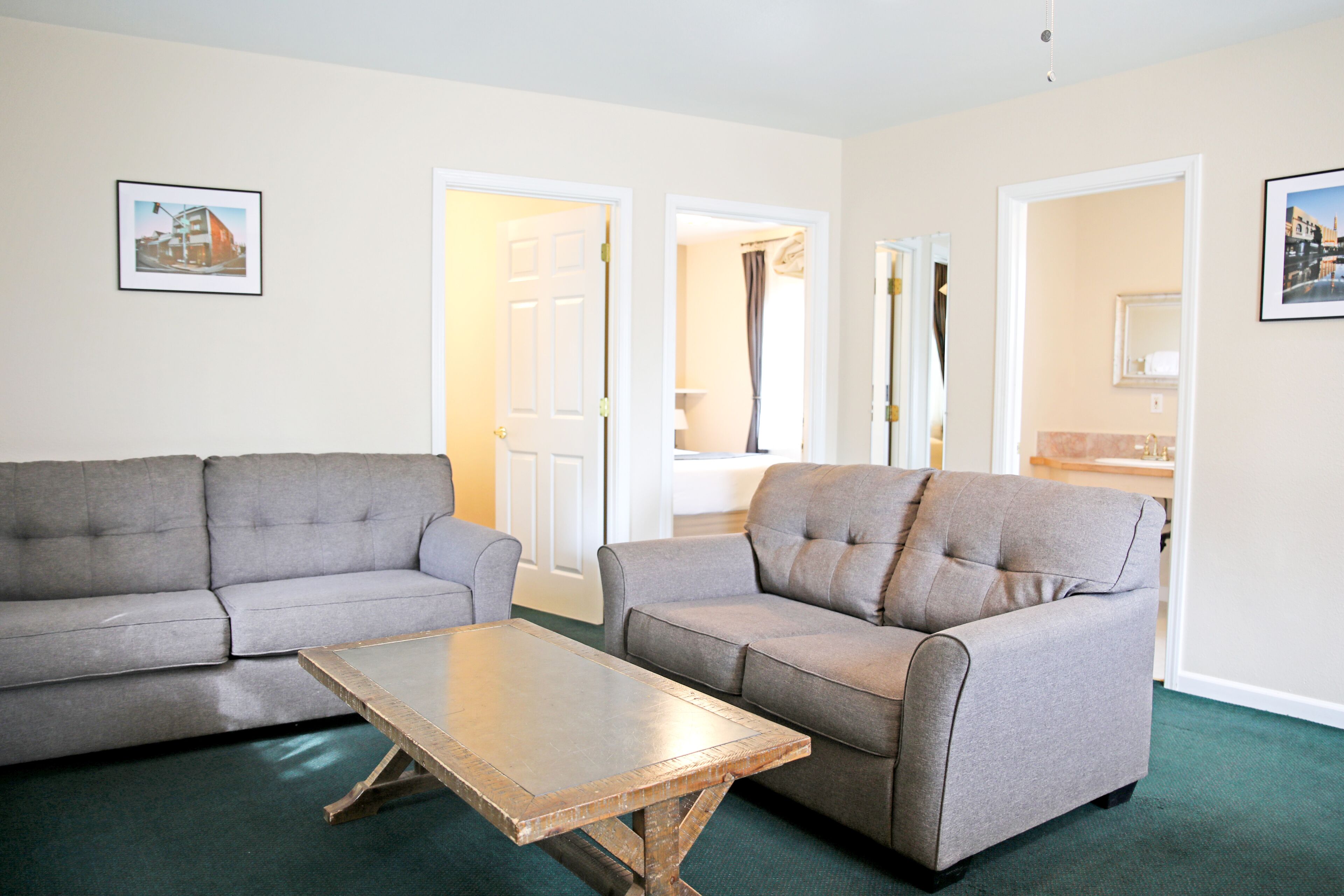 family suite, 2 bedrooms, kitchenette (pet friendly) | living area | 50-inch flat-screen tv with digital channels, tv, streaming services