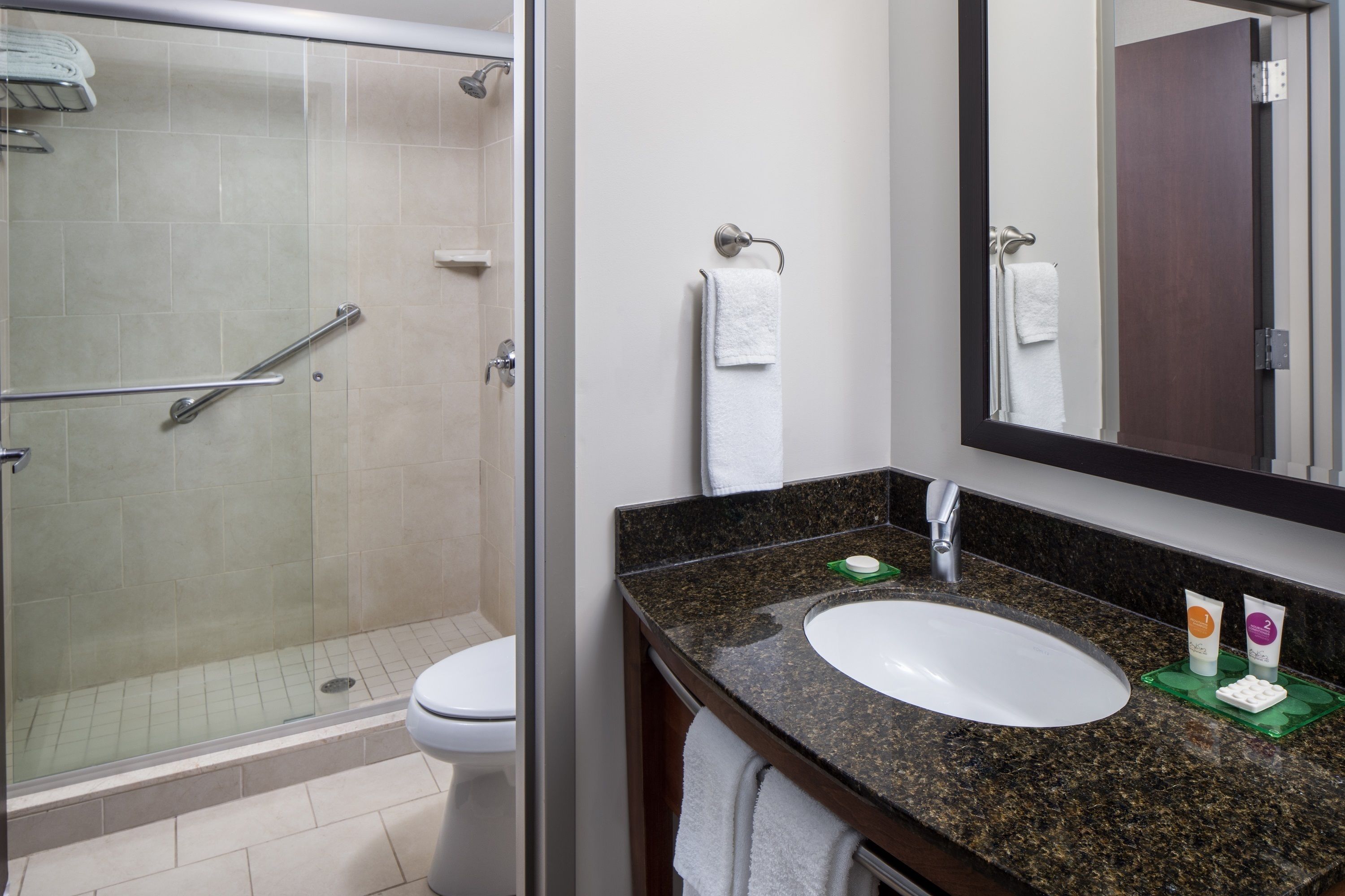 designer toiletries, towels