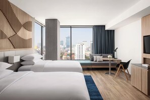 Executive Room, 2 Double Beds | Living area | Flat-screen TV