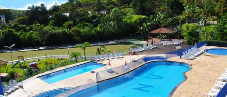 2 indoor pools, 5 outdoor pools, pool umbrellas, sun loungers