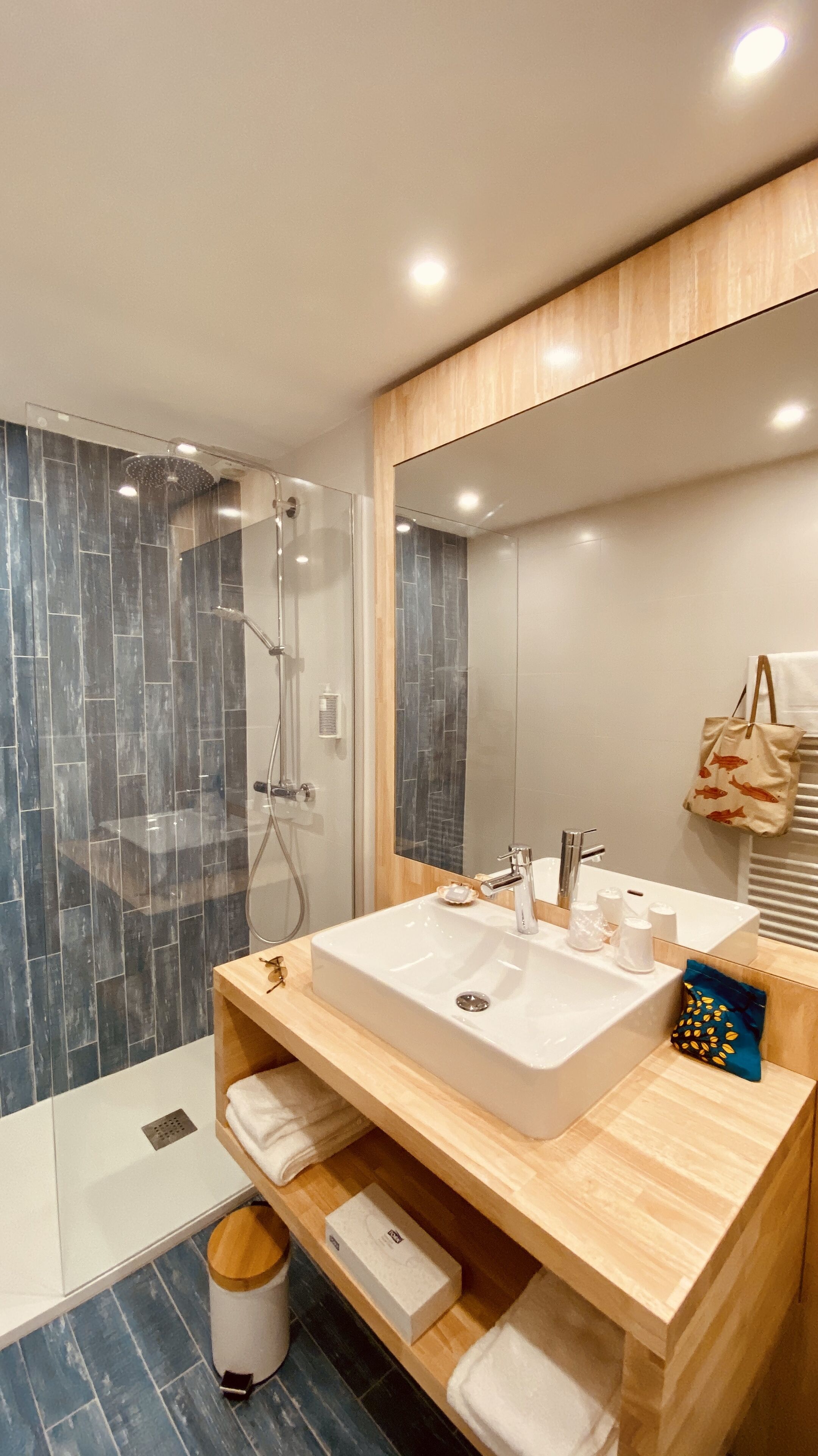 deluxe double room | bathroom | free toiletries, hair dryer, towels, soap