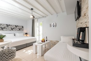 Chambre Premium, vue jardin | Literie de qualité supérieure, surmatelas