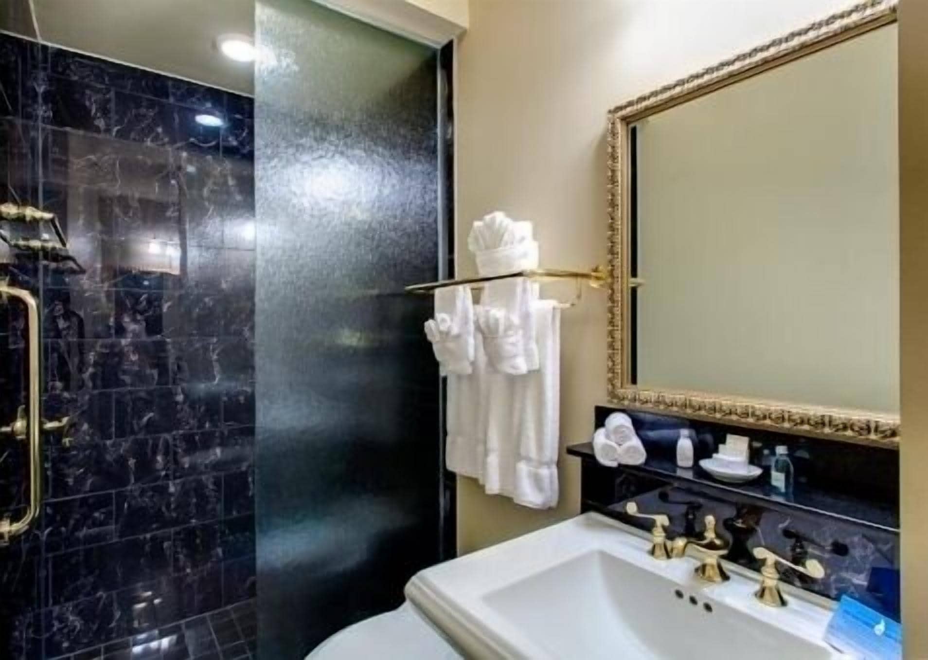 free toiletries, hair dryer, bathrobes, towels