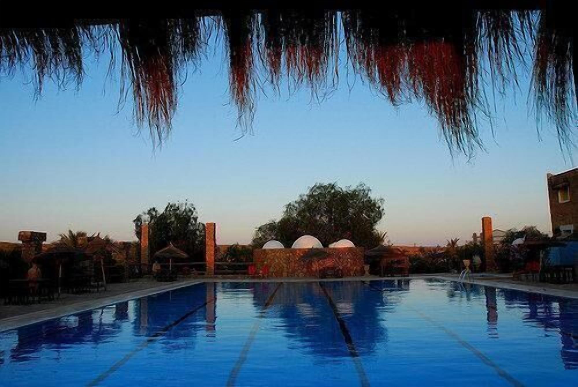 Outdoor pool, pool umbrellas