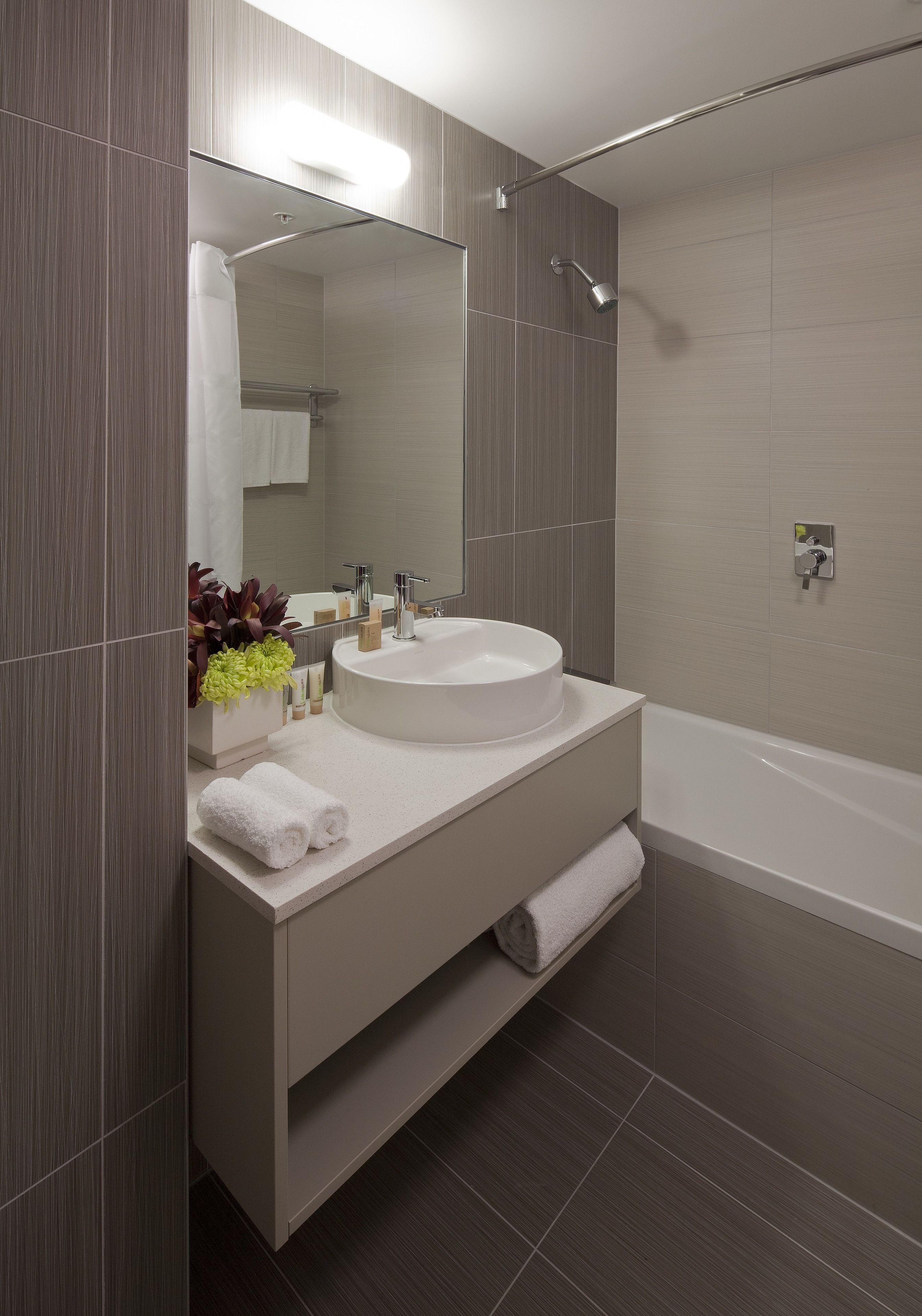 free toiletries, hair dryer, towels