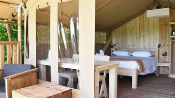 Family Tent | Hypo-allergenic bedding, down comforters, desk, soundproofing