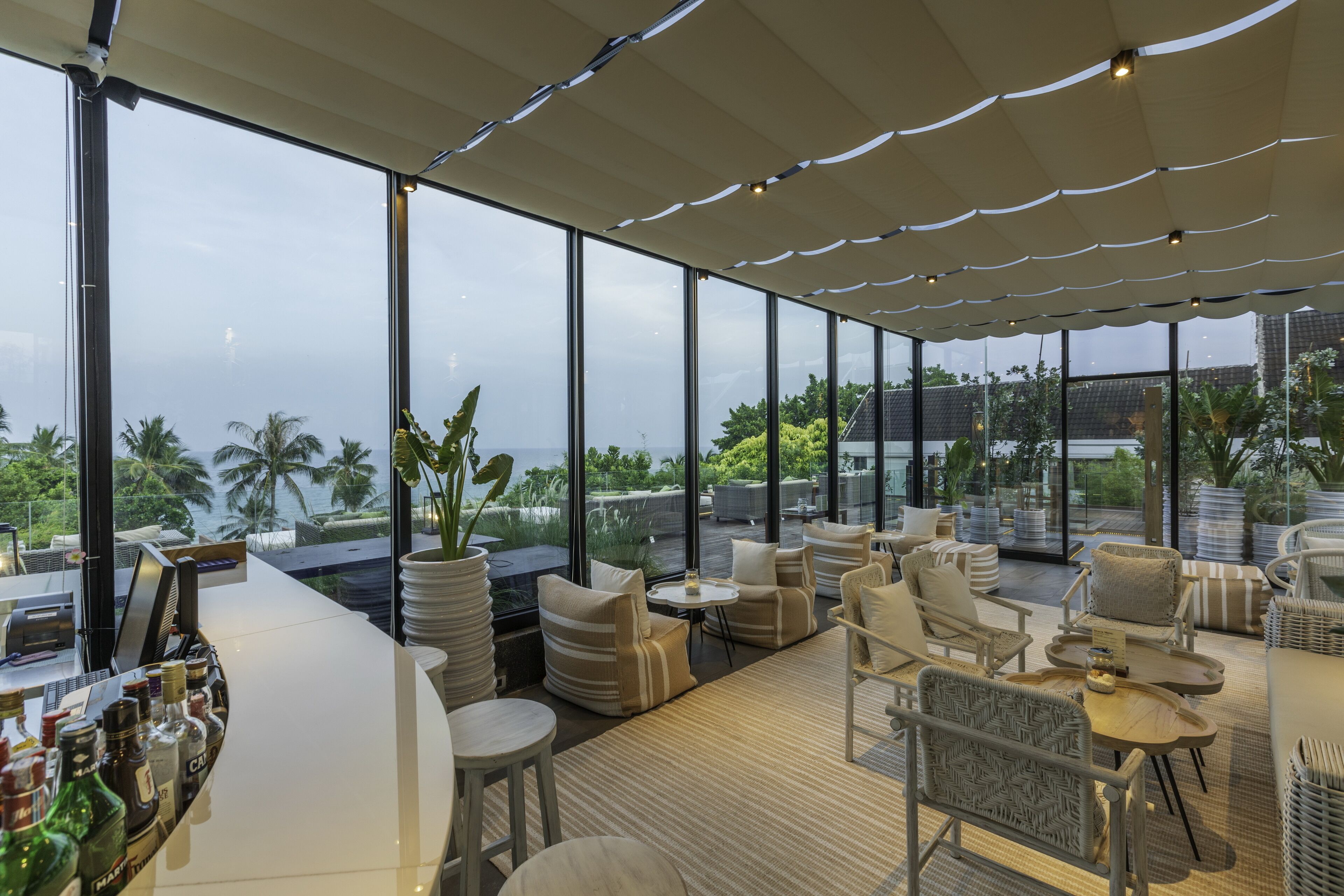 rooftop bar, ocean views