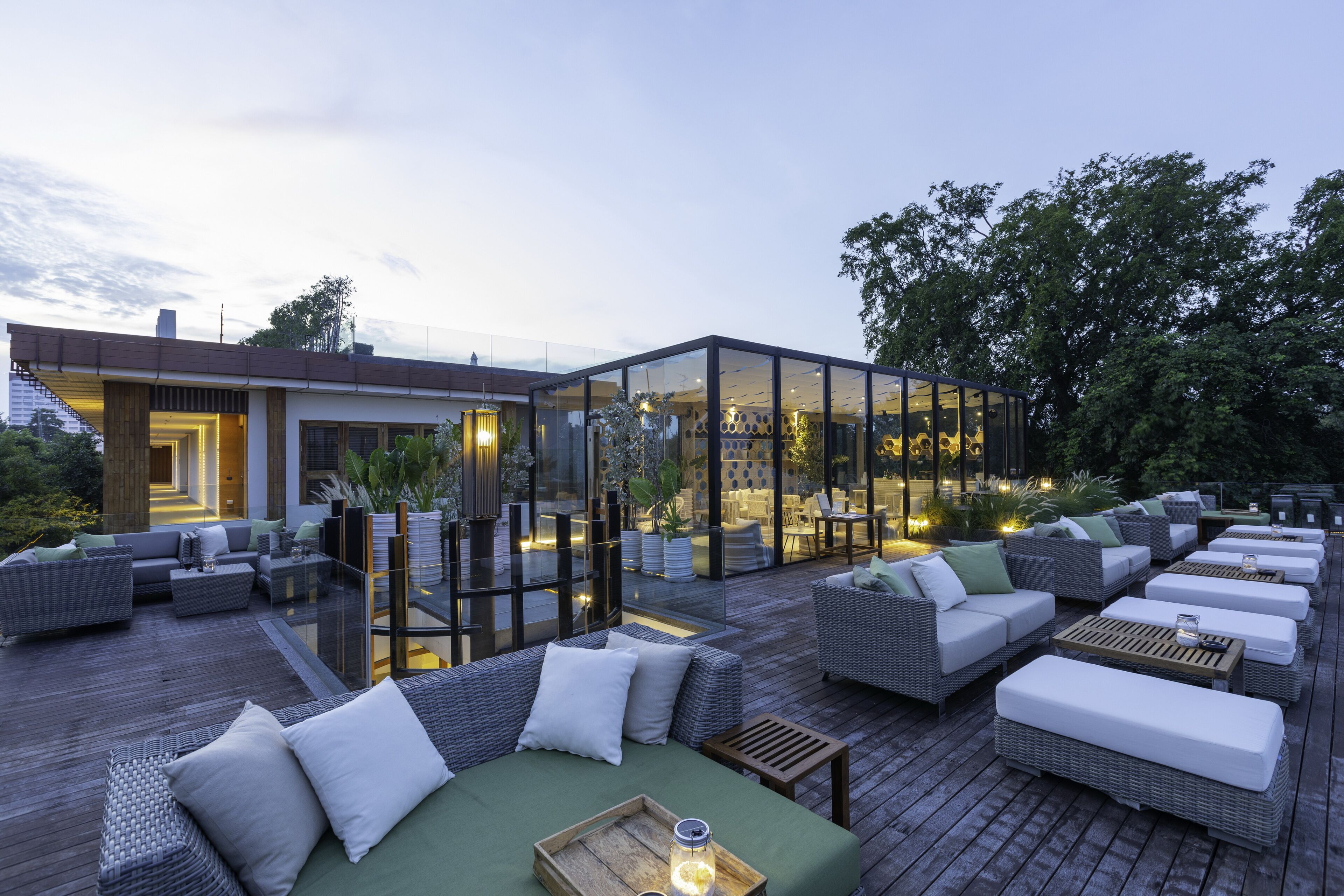 rooftop bar, ocean views