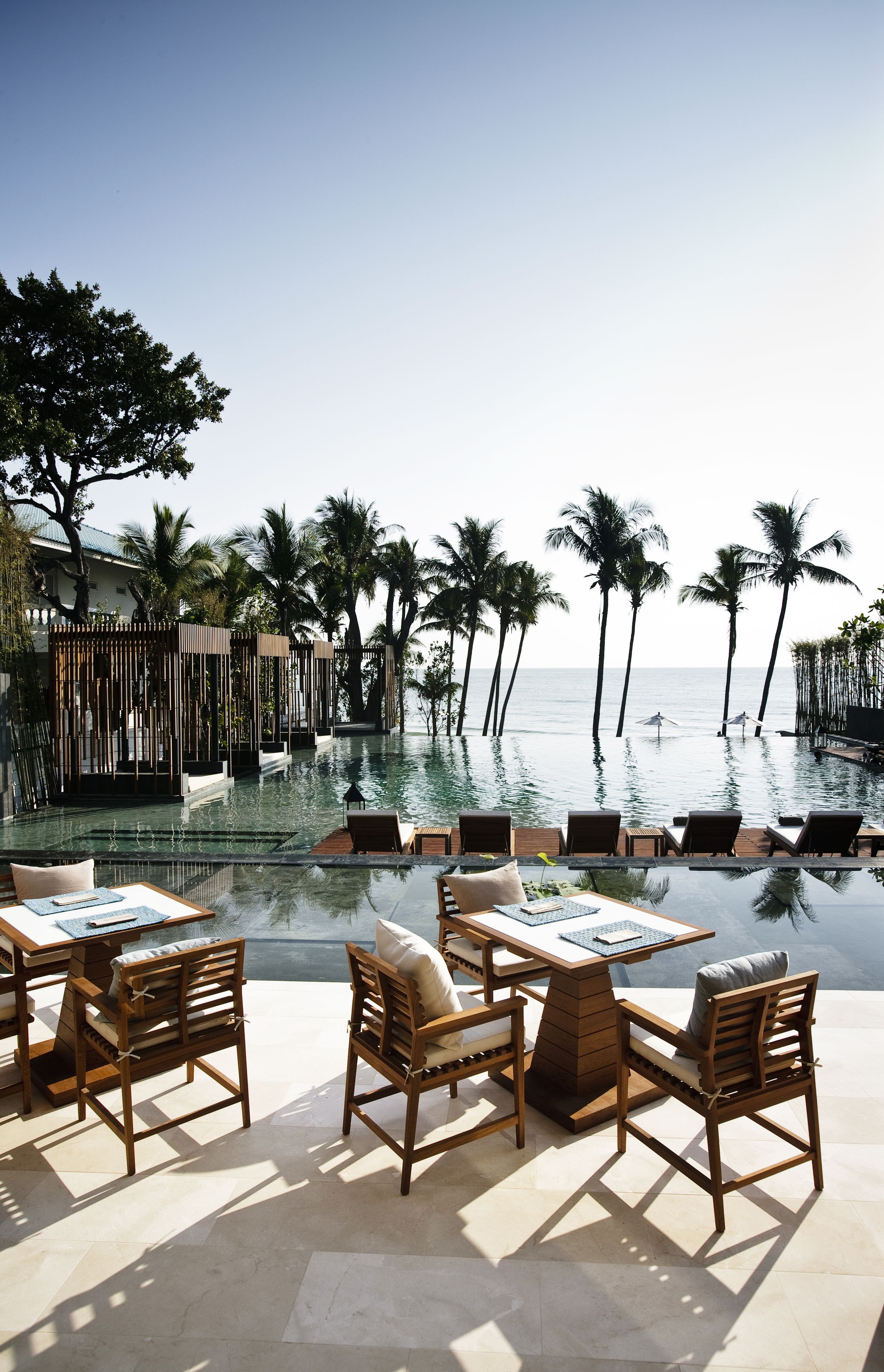 Breakfast, lunch, dinner served; international cuisine, pool views 