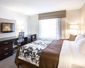 Premium bedding, pillowtop beds, desk, blackout drapes