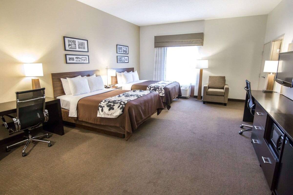 standard room, 2 queen beds, non smoking | premium bedding, pillow-top beds, desk, blackout curtains