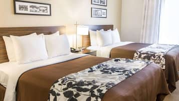 Standard Room, 2 Queen Beds, Non Smoking | Premium bedding, pillowtop beds, desk, blackout drapes