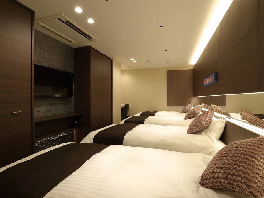 Quadruple Room, Non Smoking | Down comforters, blackout drapes, free WiFi