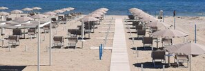 Private beach nearby, sun loungers, beach umbrellas