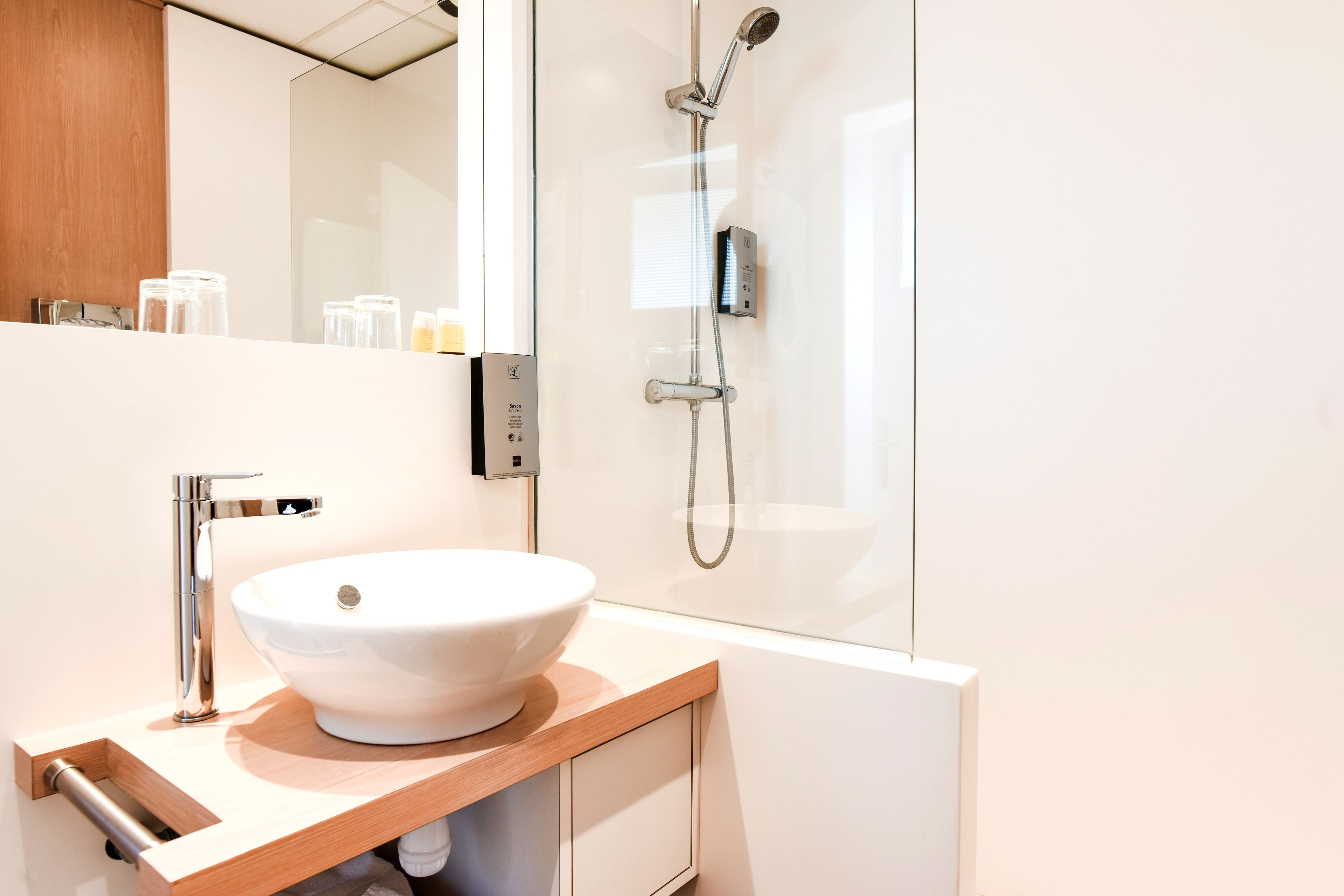 free toiletries, hair dryer, towels