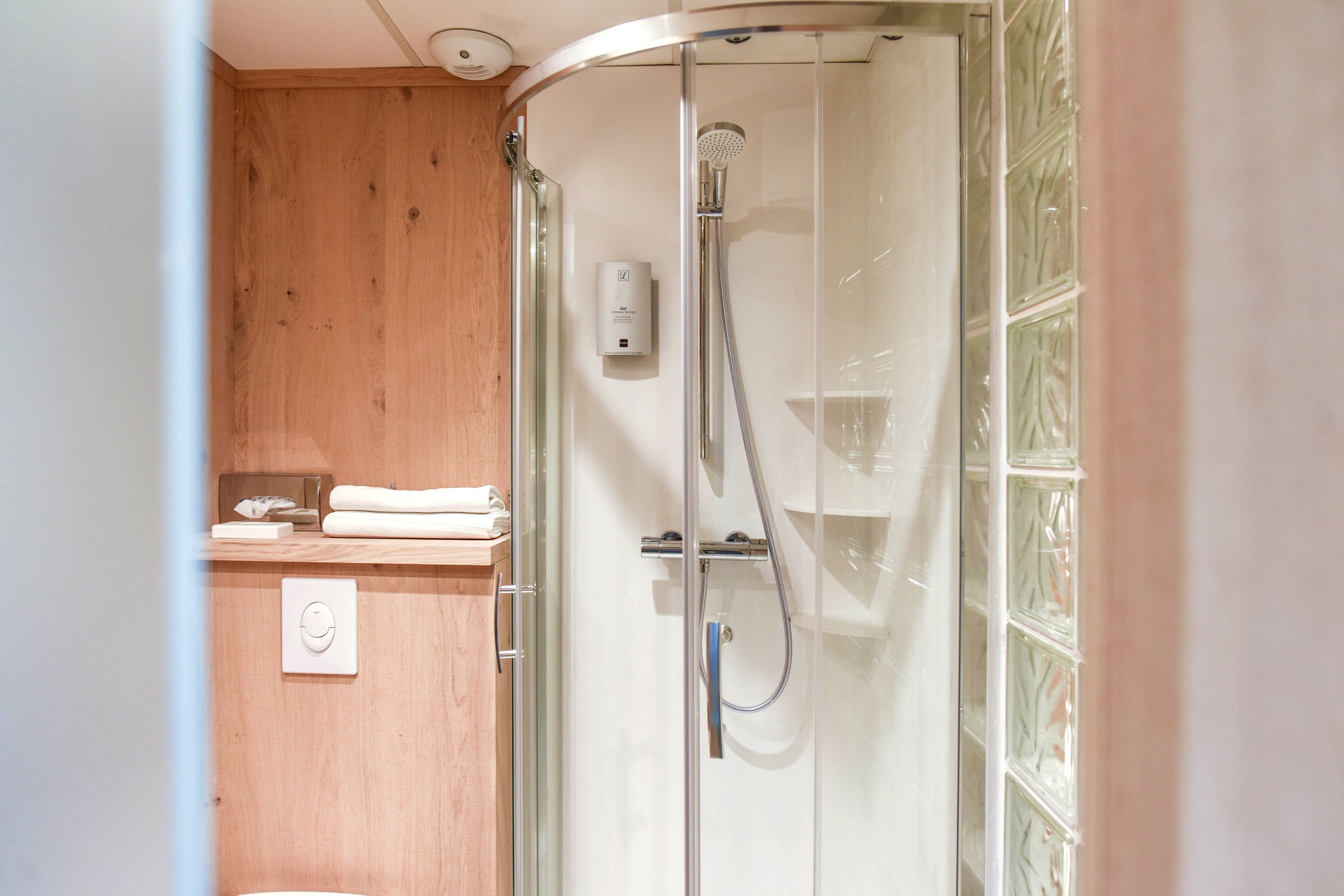 free toiletries, hair dryer, towels