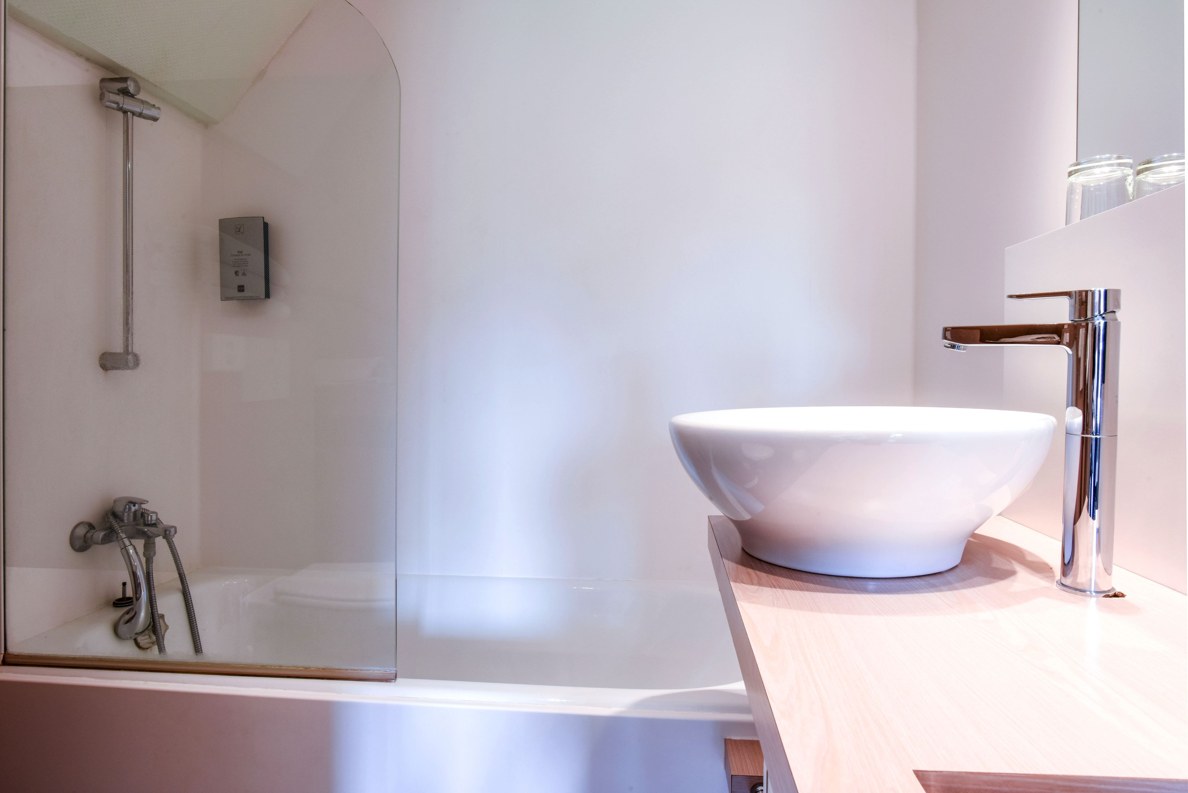 free toiletries, hair dryer, towels