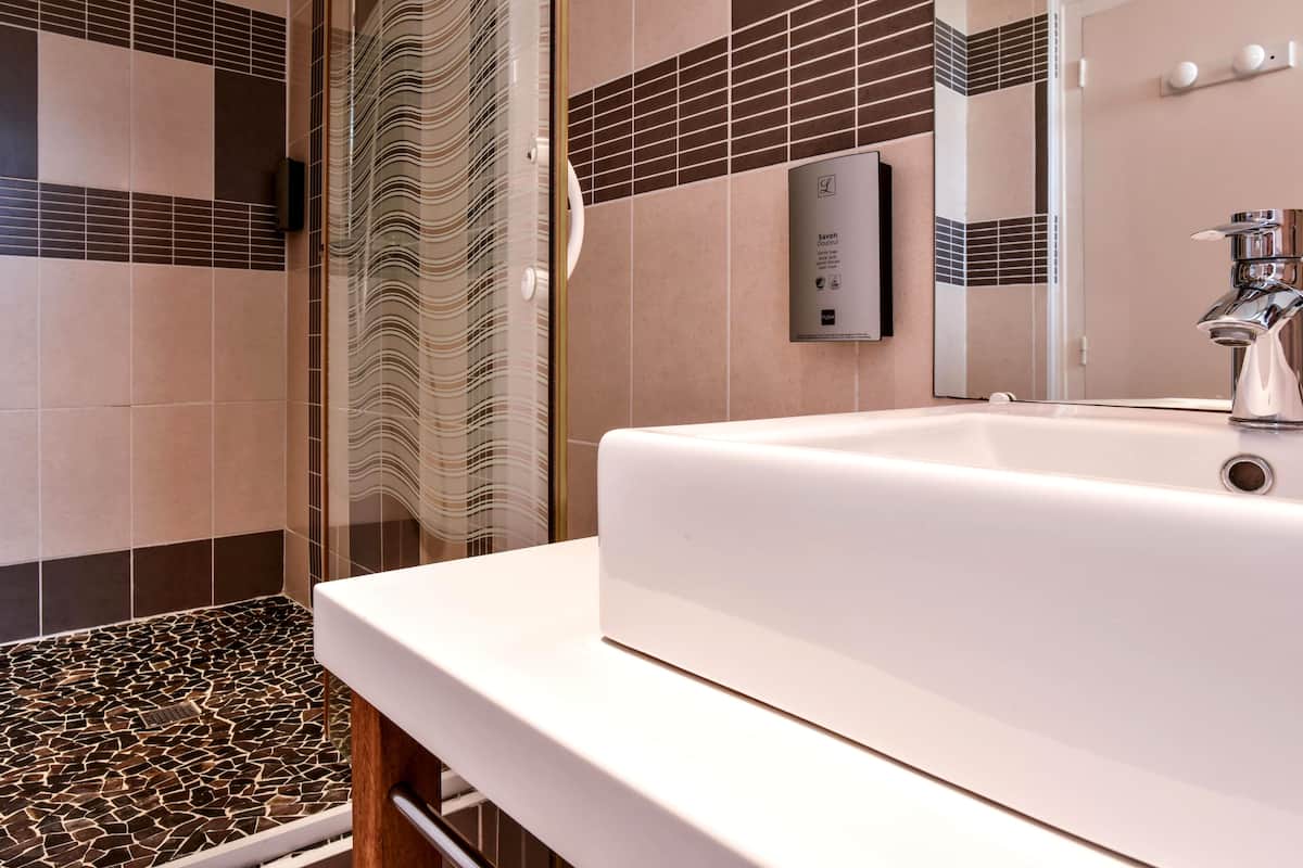 free toiletries, hair dryer, towels