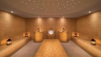 Behandlingsrum för par, bastu, bubbelpool och turkiskt bad/hamam