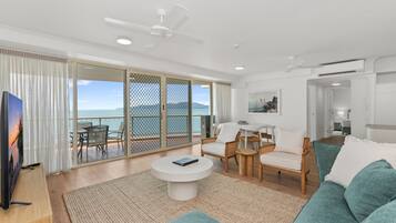 Superior Apartment, 2 Bedrooms | Living area | 40-inch flat-screen TV with digital channels, LCD TV, DVD player