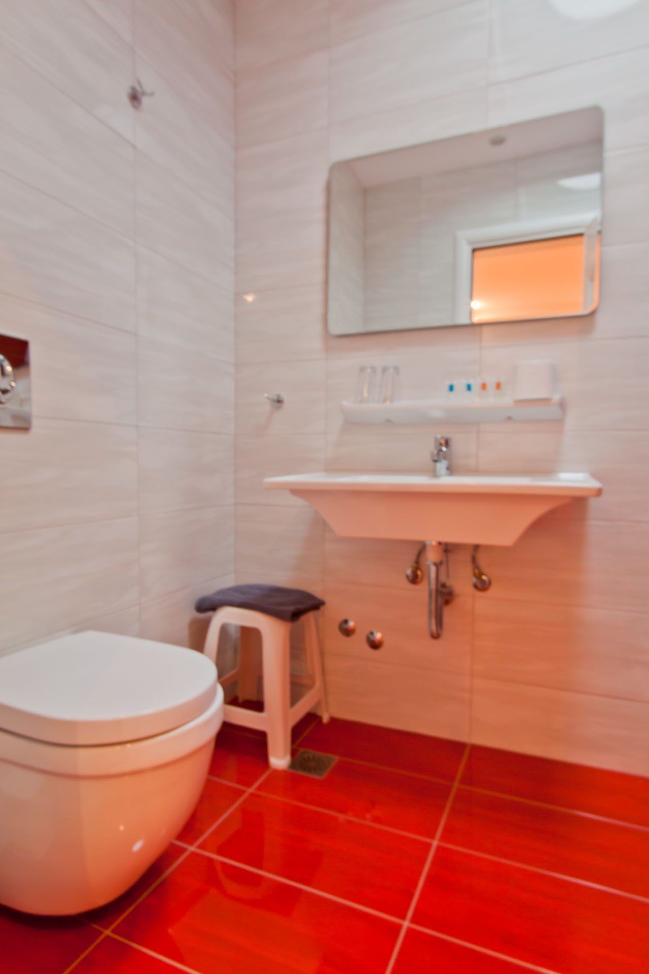 standard room | bathroom | shower, hair dryer, towels, soap