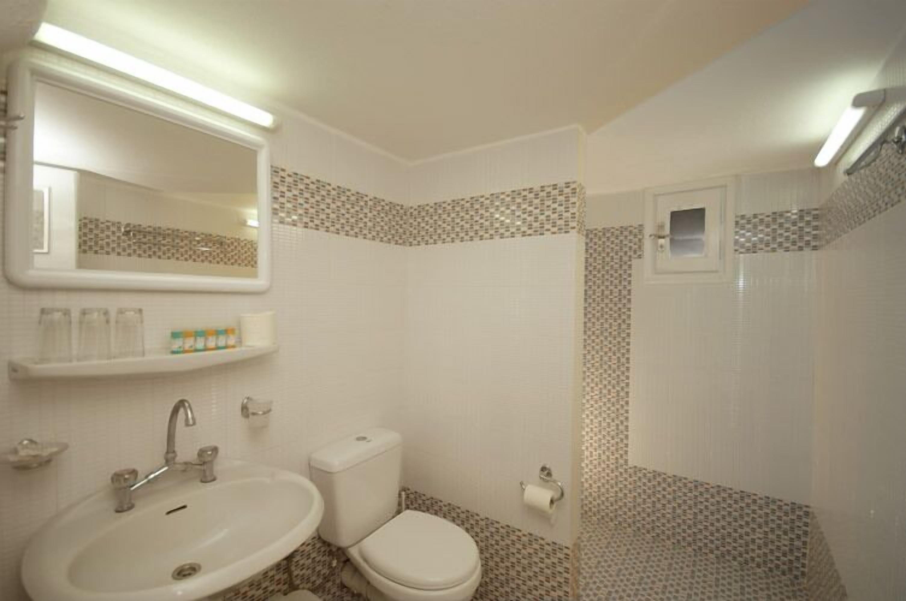 economy triple room | bathroom | shower, hair dryer, towels, soap