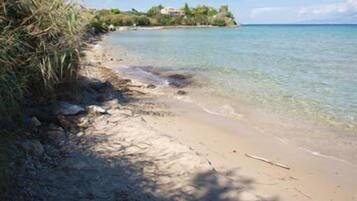 Beach nearby, sun-loungers, beach umbrellas